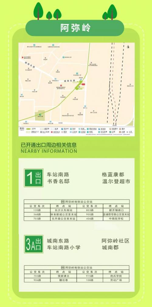 长沙地铁3号线站点出入口景点+公交线路+标志建筑汇总