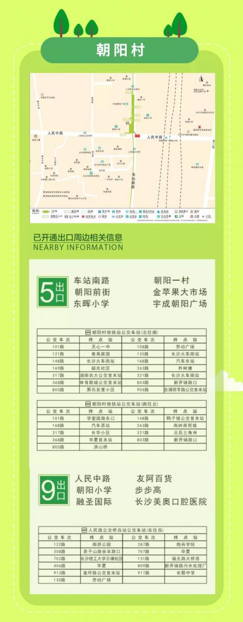 长沙地铁3号线站点出入口景点+公交线路+标志建筑汇总