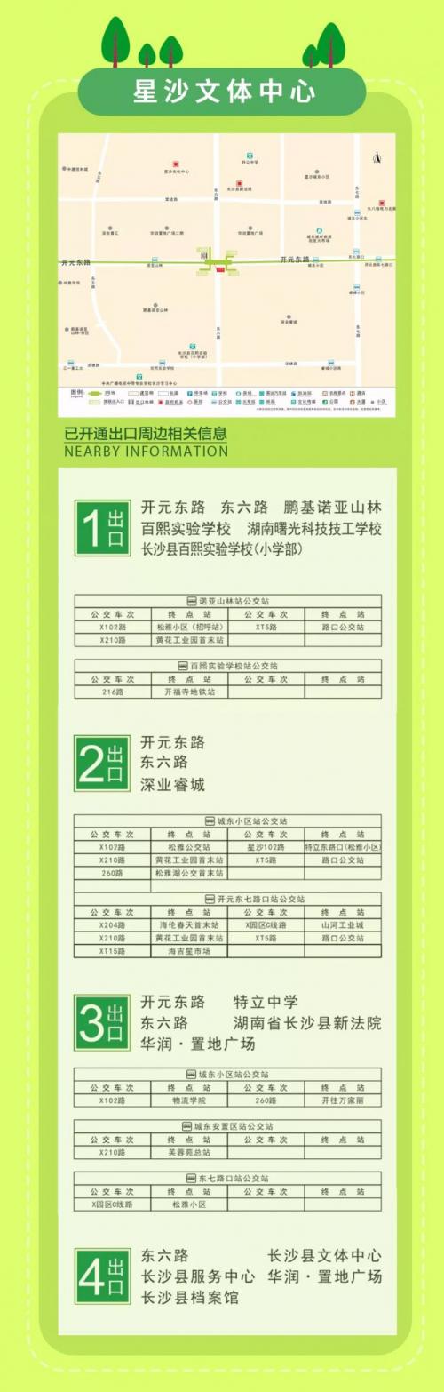 长沙地铁3号线站点出入口景点+公交线路+标志建筑汇总