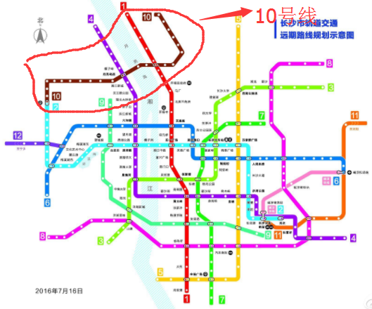 长沙地铁10号线规划图、站点和开通时间最新消息