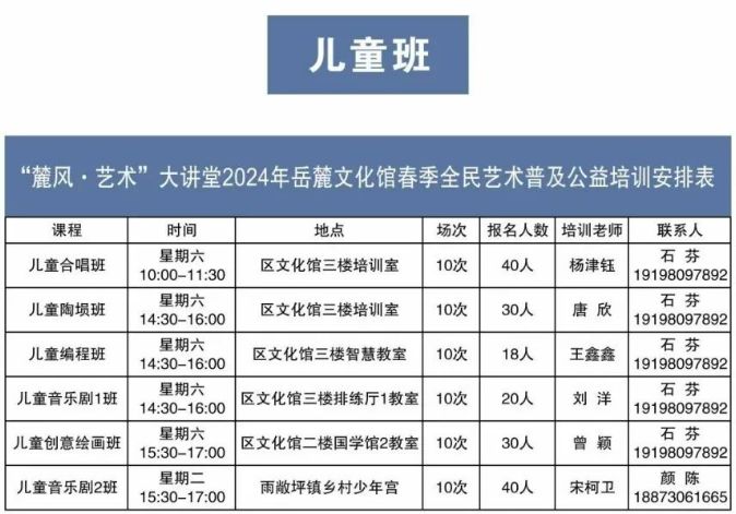 2024长沙岳麓文化馆公益培训报名指南（时间＋流程＋课程表）