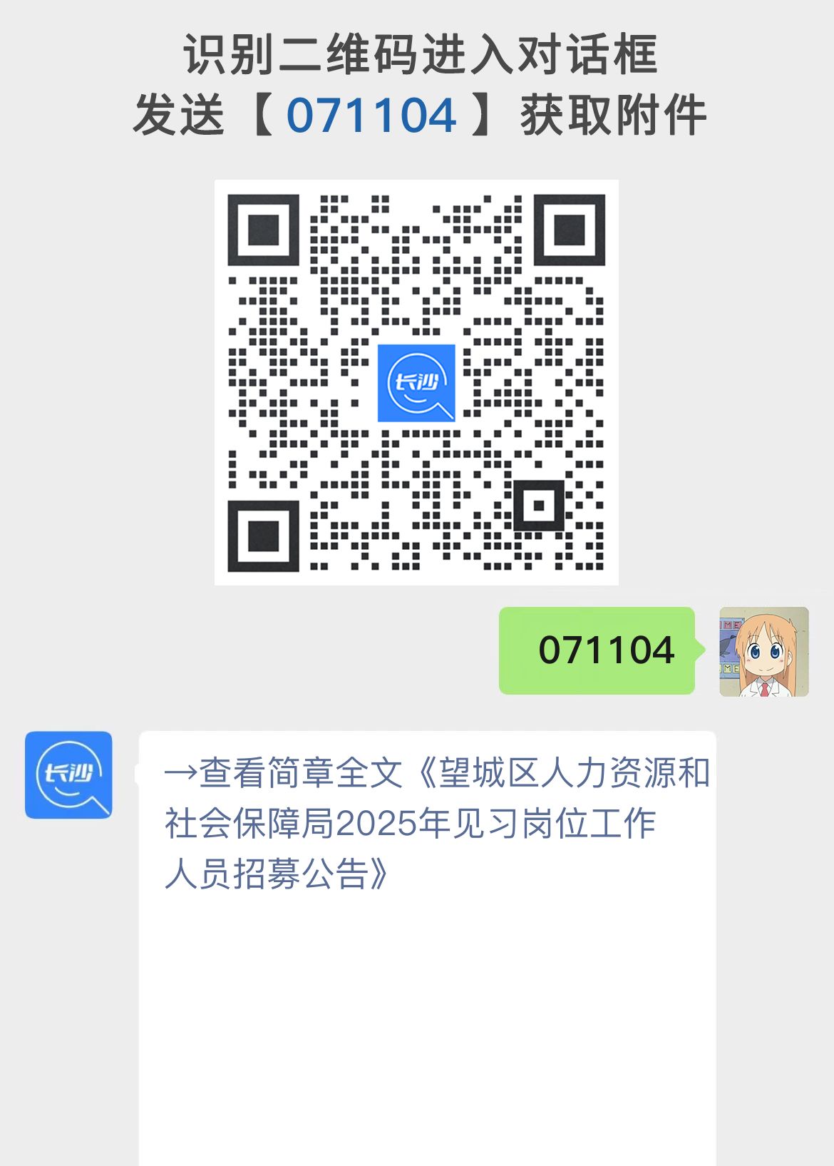 望城区人力资源和社会保障局2025年见习岗位工作人员招募公告