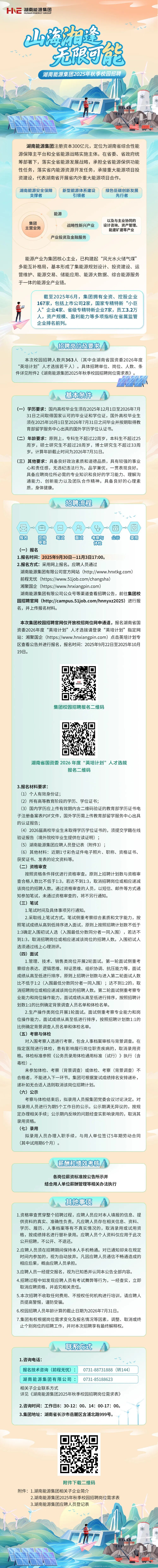 招聘363人!湖南能源集团发布秋季校招公告